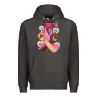 Smoke Breast Cancer Fist Daisy Butterfly Premium Hoodie - Artiststas