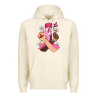 Tofu Breast Cancer Fist Daisy Butterfly Premium Hoodie - Artiststas