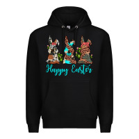 Black happy easter leopard cowhide turquoise cactus bunny's Premium Hoodie - JahusDesignShop