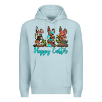 Blue Mist happy easter leopard cowhide turquoise cactus bunny's Premium Hoodie - JahusDesignShop