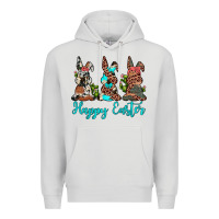 Dove Grey happy easter leopard cowhide turquoise cactus bunny's Premium Hoodie - JahusDesignShop
