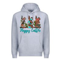 Heather Grey happy easter leopard cowhide turquoise cactus bunny's Premium Hoodie - JahusDesignShop