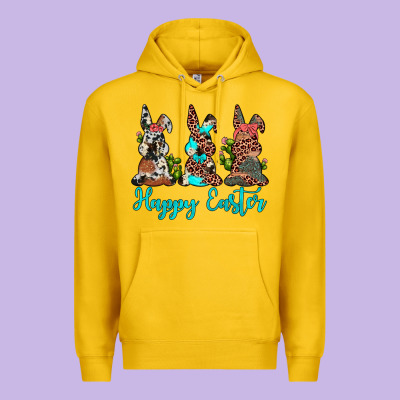 Happy Easter Leopard Cowhide Turquoise Cactus Bunny's Premium Hoodie Designed By Jahusdesignshop