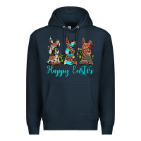 Navy happy easter leopard cowhide turquoise cactus bunny's Premium Hoodie - JahusDesignShop
