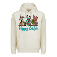 Oatmeal Heather happy easter leopard cowhide turquoise cactus bunny's Premium Hoodie - JahusDesignShop
