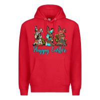 Red happy easter leopard cowhide turquoise cactus bunny's Premium Hoodie - JahusDesignShop
