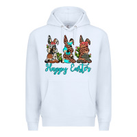 White happy easter leopard cowhide turquoise cactus bunny's Premium Hoodie - JahusDesignShop