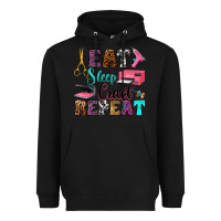 Black eat sleep craft repeat Heavyweight Hoodie - RanaPortraitStore