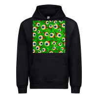 Foreset Green halloween eye balls seamless pattern Urban Hoodie - BundleAndBundleShop
