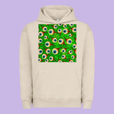 Halloween Eye Balls Seamless Pattern Urban Hoodie Designed By Bundleandbundleshop