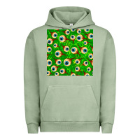 Pigment Oil Green halloween eye balls seamless pattern Urban Hoodie - BundleAndBundleShop