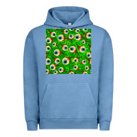 Pigment Pebble Blue halloween eye balls seamless pattern Urban Hoodie - BundleAndBundleShop
