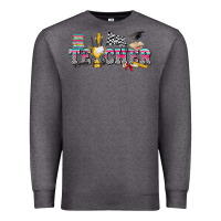 Charcoal Heather race with teacher Premium Sweatshirt - texasbilliewilder