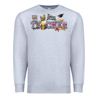 Heather Grey race with teacher Premium Sweatshirt - texasbilliewilder