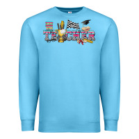 Ocean Blue race with teacher Premium Sweatshirt - texasbilliewilder
