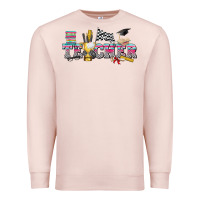 Pale Pink race with teacher Premium Sweatshirt - texasbilliewilder