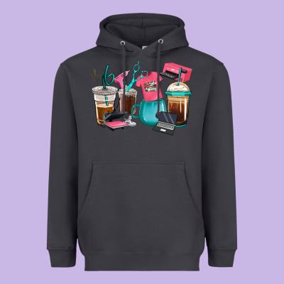 Heavyweight Hoodie crafting coffee cups