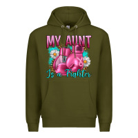 Army Green Breast Cancer My Aunt İs A Fighter Premium Hoodie - Artiststas