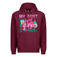Burgundy Breast Cancer My Aunt İs A Fighter Premium Hoodie - Artiststas