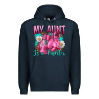 Navy Breast Cancer My Aunt İs A Fighter Premium Hoodie - Artiststas