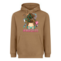 Toasted Coconut messy bun nurse life Heavyweight Hoodie - RanaPortraitStore