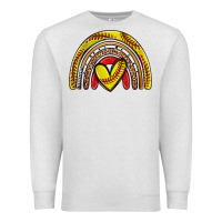 Oatmeal Heather softball rainbow Premium Sweatshirt - Zillion Design Studio