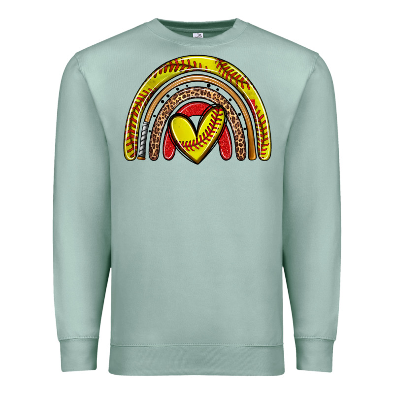 Softball Rainbow Premium Sweatshirt by Zillion Design Studio | Teevron