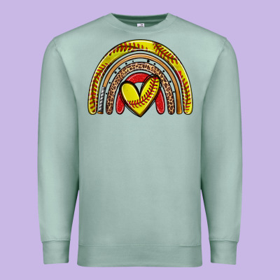 Softball Rainbow Premium Sweatshirt Designed By Zillion Design Studio