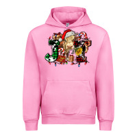 Fuchsia Pink joy and cow christmas candies and letters Urban Hoodie - AdoDesignShop