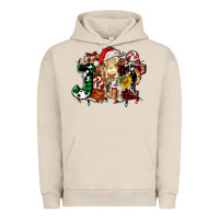 Pigment French Oak joy and cow christmas candies and letters Urban Hoodie - AdoDesignShop