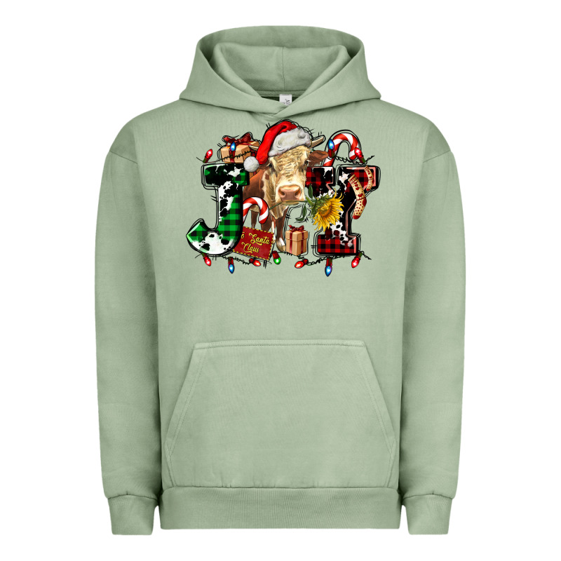 Joy And Cow Christmas Candies And Letters Urban Hoodie by AdoDesignShop | Teevron
