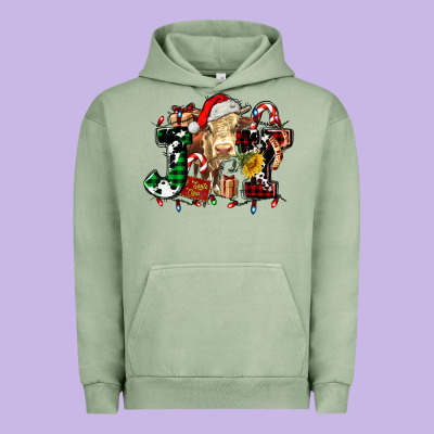 Joy And Cow Christmas Candies And Letters Urban Hoodie Designed By Adodesignshop