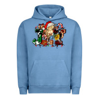 Pigment Pebble Blue joy and cow christmas candies and letters Urban Hoodie - AdoDesignShop