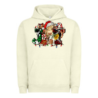 Pigment Pistachio joy and cow christmas candies and letters Urban Hoodie - AdoDesignShop