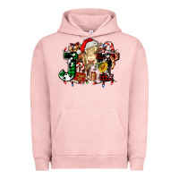 Pigment Salmon joy and cow christmas candies and letters Urban Hoodie - AdoDesignShop