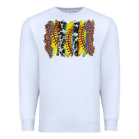 White softball brushstroke Premium Sweatshirt - Zillion Design Studio