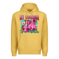 Antique Gold Breast Cancer My Grandma Is A Fighter Premium Hoodie - Artiststas