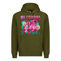 Army Green Breast Cancer My Grandma Is A Fighter Premium Hoodie - Artiststas