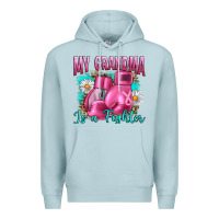 Blue Mist Breast Cancer My Grandma Is A Fighter Premium Hoodie - Artiststas