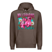 Coffee Breast Cancer My Grandma Is A Fighter Premium Hoodie - Artiststas