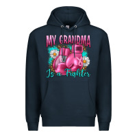 Navy Breast Cancer My Grandma Is A Fighter Premium Hoodie - Artiststas