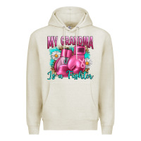 Oatmeal Heather Breast Cancer My Grandma Is A Fighter Premium Hoodie - Artiststas