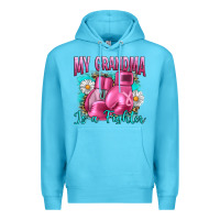 Ocean Blue Breast Cancer My Grandma Is A Fighter Premium Hoodie - Artiststas