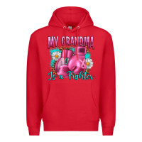 Red Breast Cancer My Grandma Is A Fighter Premium Hoodie - Artiststas