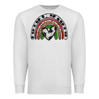 Oatmeal Heather soccer rainbow Premium Sweatshirt - Zillion Design Studio