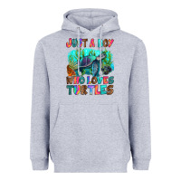 Heather Grey just a boy who loves turtles Heavyweight Hoodie - RanaPortraitStore
