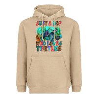 Mushroom just a boy who loves turtles Heavyweight Hoodie - RanaPortraitStore