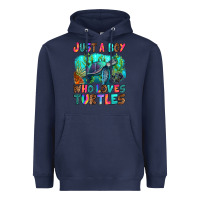 Navy just a boy who loves turtles Heavyweight Hoodie - RanaPortraitStore