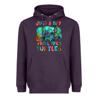 Plum just a boy who loves turtles Heavyweight Hoodie - RanaPortraitStore