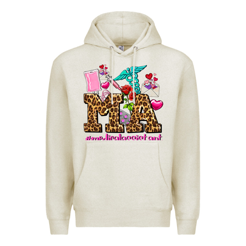 Valentines Day M A Medical Assistant Premium Hoodie by AdoDesignShop | Teevron